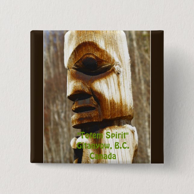 TOTEM SPIRIT Art Collection 2 Inch Square Button (Front)