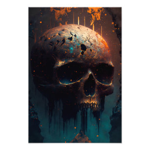 Totenkopf mit Apokalyptischem Hintergrund Photo Print