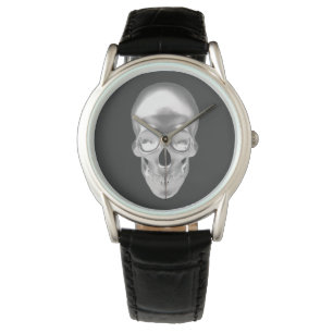 Totenkopf, Schädel silber 3D-Optik - Watch