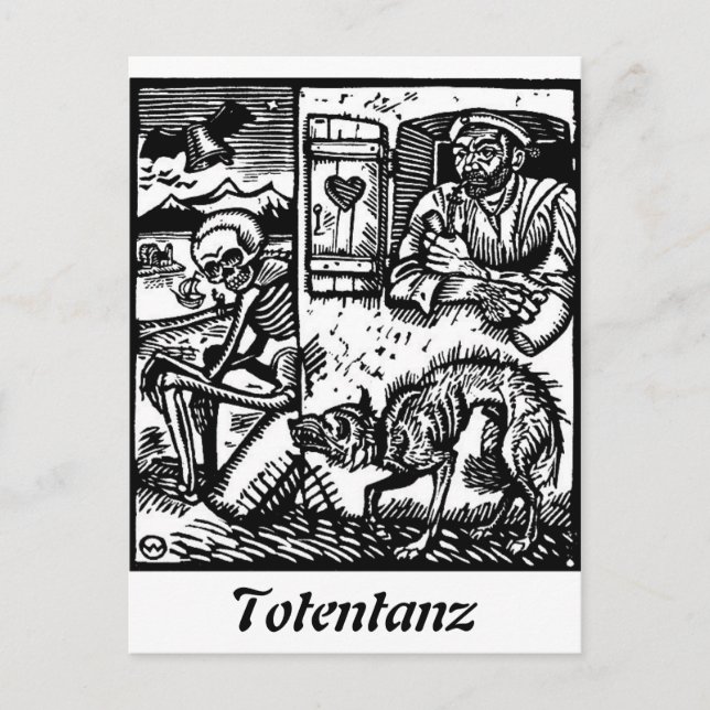 Totentanz Death waits postcard (Front)