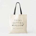 Totes Getting Married Tote Bag | Modern Script<br><div class="desc">This simple tote bag makes a fun gift for your favourite bride! Featuring minimal yet elegant design with a handwritten signature script and a simple sans-serif font. Personalize each bag with the bride's new name (or whatever custom text you'd like), and make additional edits by selecting "Click to customize further."...</div>