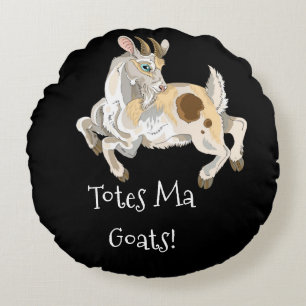 Totes Ma Goats Round Pillow