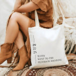 Totes Went to the Wedding Welcome Tote Bag<br><div class="desc">Prepare for your big day and send your honorable guests home with our fully customizable wedding giveaway "totes went to the wedding" tote bags. This design features your wedding date as a sweet parting gift and thank you. This design can be used as a creative welcome package on your big...</div>
