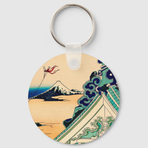 Toto Asakusa Honganji by Katsushika Hokusai Keychain