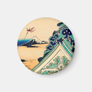 Toto Asakusa Honganji by Katsushika Hokusai Magnet