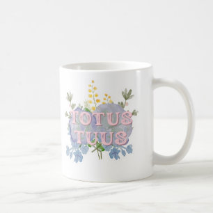 Totus Tuus Catholic Marian Floral Mug