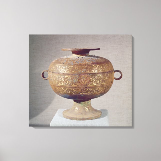 Tou' vessel with a serpentine decoration canvas print (Front)