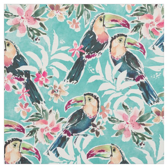 TOUCADISE TOU Lush Tropical Toucans Fabric (Swatch)