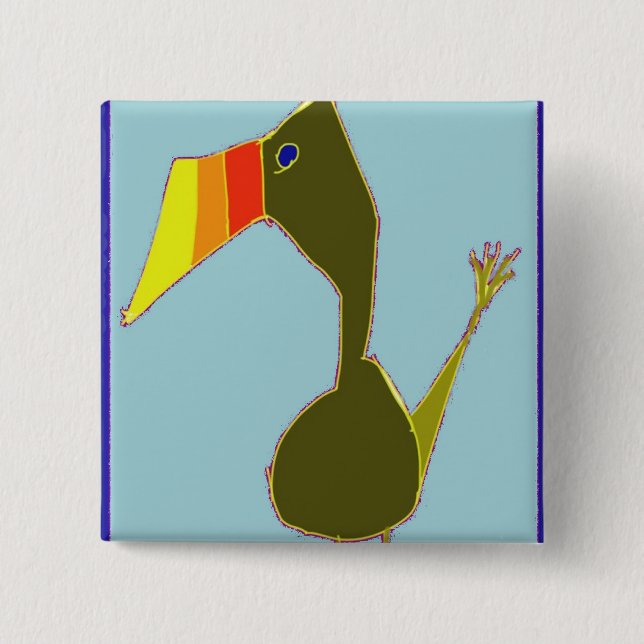 Toucan 2 Inch Square Button (Front)