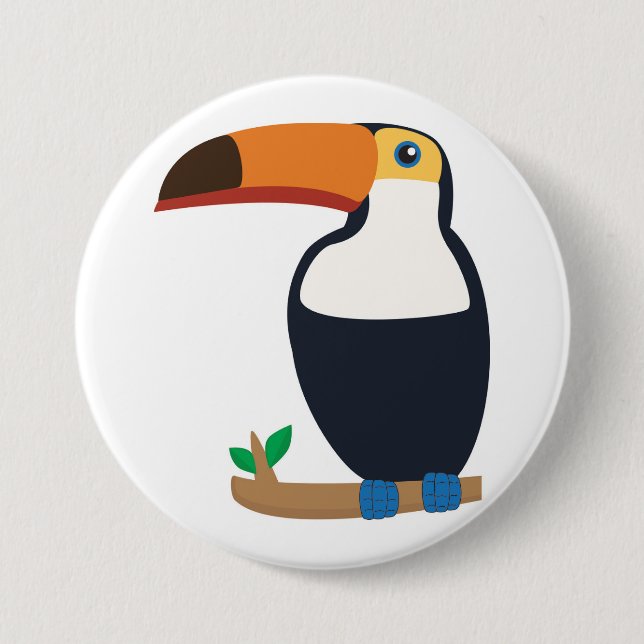 Toucan 3 Inch Round Button (Front)
