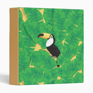 Toucan and banana leaves binder
