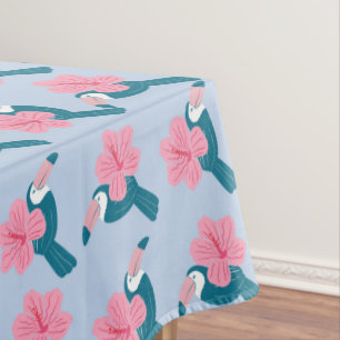 Toucan and hibiscus tablecloth