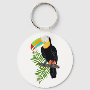 TOUCAN AND PALM LEAVES KEYCHAIN