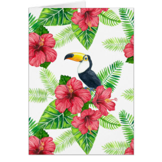 Toucan and tropical bouquet