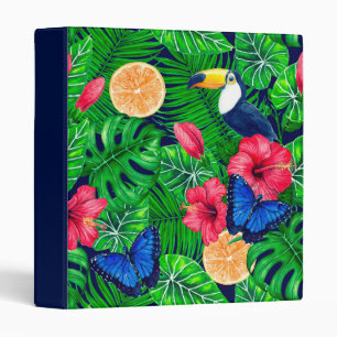 Toucan and tropical garden watercolor binder