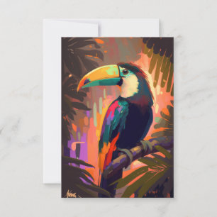 Toucan Animal Portrait Painting Wildlife Outdoors Thank You Card