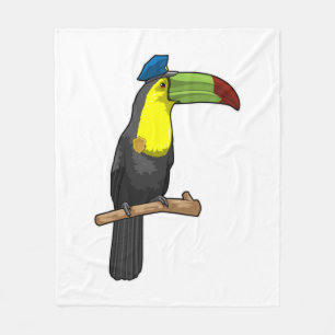 Toucan as Police officer Police Fleece Blanket
