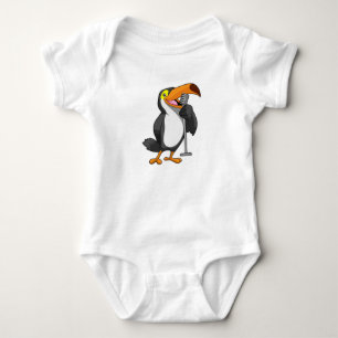 Toucan at Music with Microphone Baby Bodysuit