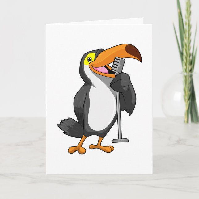 Toucan at Music with Microphone Card (Front)