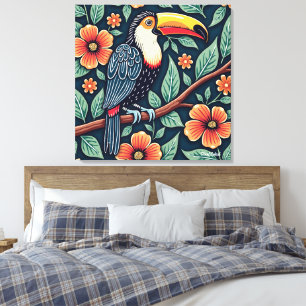 Toucan Batik Art Canvas Print