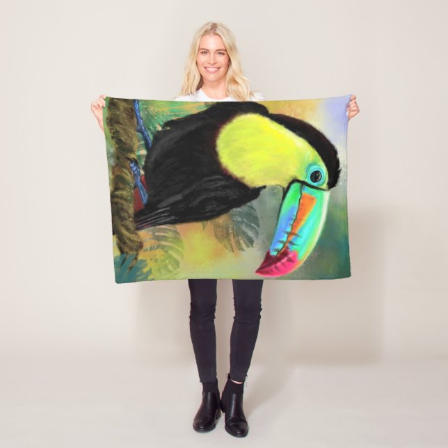 Toucan Bird Baby Fleece Blanket (In Situ)