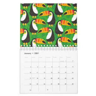 Toucan Bird Beak Green Leaves Tropical  Animals Calendar