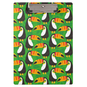 Toucan Bird Beak Green Leaves Tropical Animals Clipboard