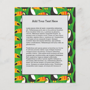 Toucan Bird Beak Green Leaves Tropical Animals Flyer