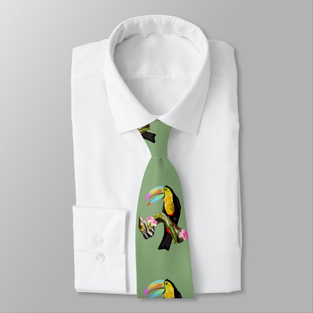 Toucan Bird Cravate - Vos couleurs (Attaché)