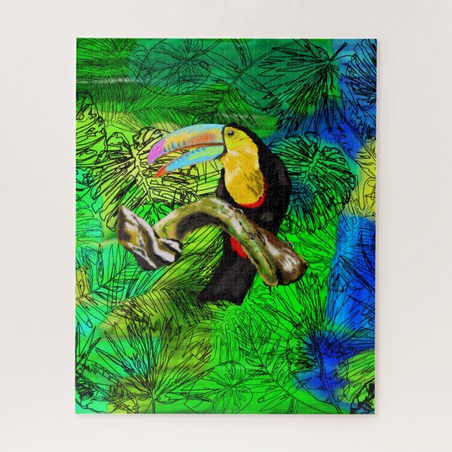 Toucan Bird - Exotic - Drawing Jigsaw Puzzle (Vertical)