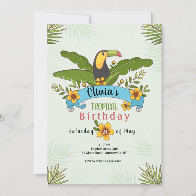 Toucan Bird Invitation (Front)