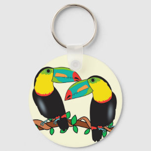 Toucan bird love art keychain