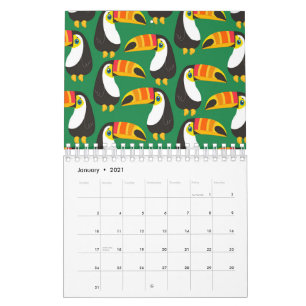 Toucan Bird Orange Beak Natural Green Animal Calendar