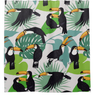 Toucan Bird: Palm Leaves Pattern