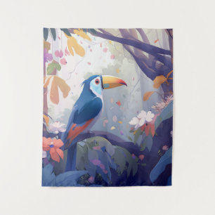 Toucan Bird Portrait Animal Painting Wildlife Free Tapestry