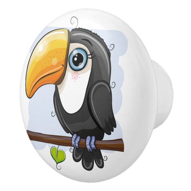 Toucan Ceramic Knob (Right)