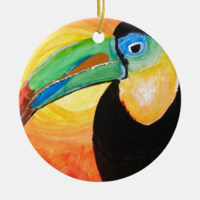 Toucan Ceramic Ornament (Front)