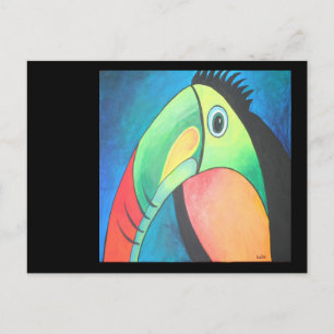Toucan Childlike Cartoon Painting Postcard