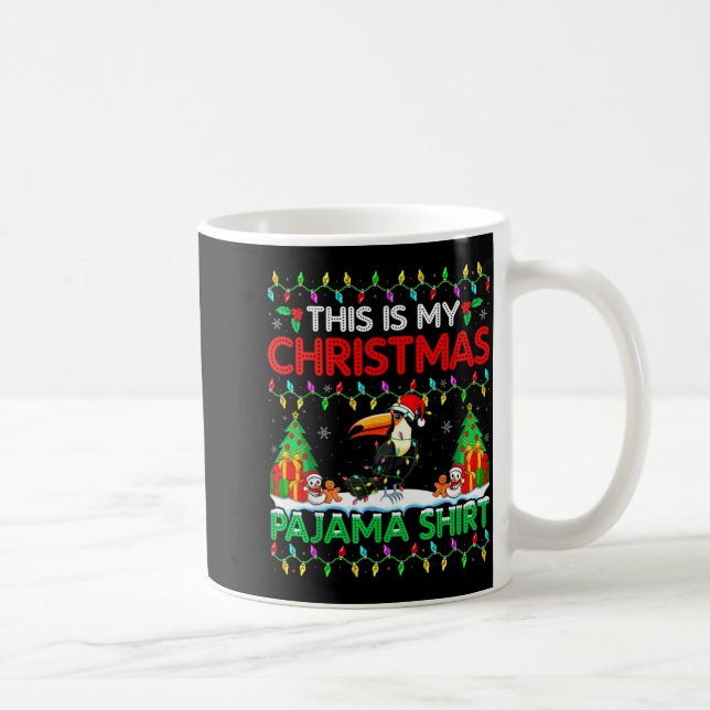 Toucan Christmas Santa Hat Pajama Shirt - Toucan L Coffee Mug (Right)