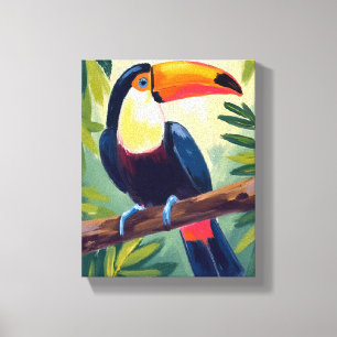 Toucan Colourful Tropical Bird Watercolor Canvas Print