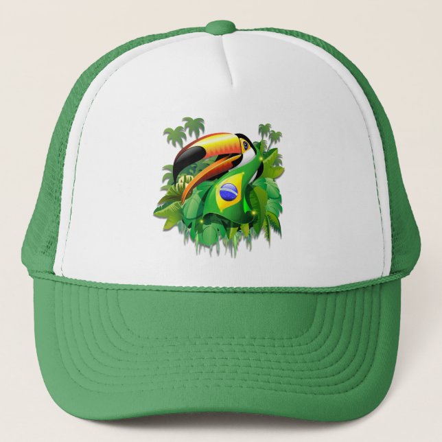 Toucan de Toco avec des casquettes de drapeau du (Devant)