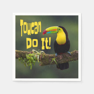 Toucan Do It! Colourful Bird Motivational Funny Pu Napkin
