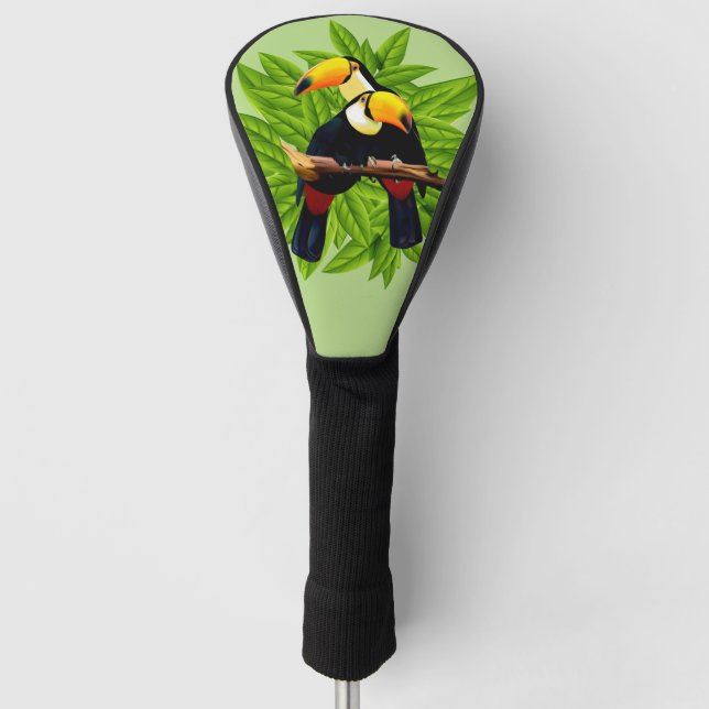 Toucan Duo Green Golf Head Cover (Front)