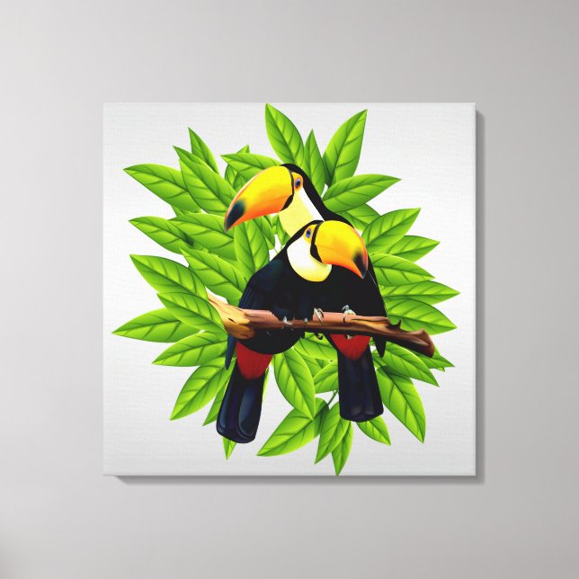 Toucan Duo Silver Canvas Print (Front)