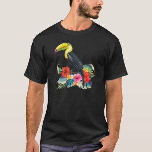 Toucan exotic birds tropical flowers leaf Bird of T-Shirt