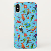 Toucan Flamingo And Arara Seamless Birds Pattern