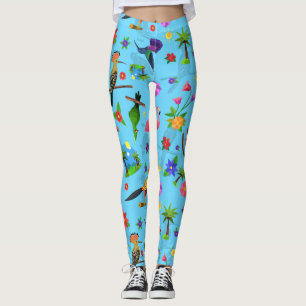 Toucan Flamingo And Arara Seamless Birds Pattern Leggings