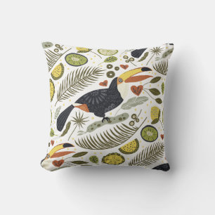 Toucan Forest Throw Pillow