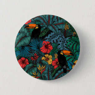 Toucan garden 2 inch round button