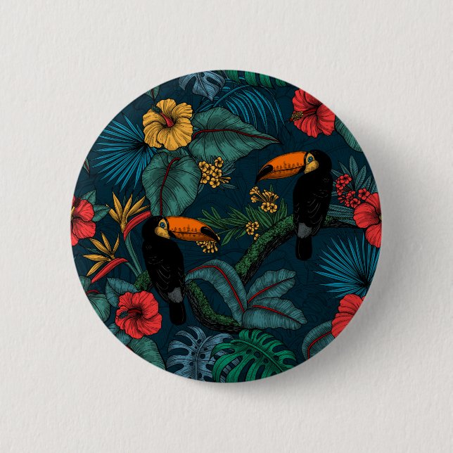 Toucan garden 2 inch round button (Front)